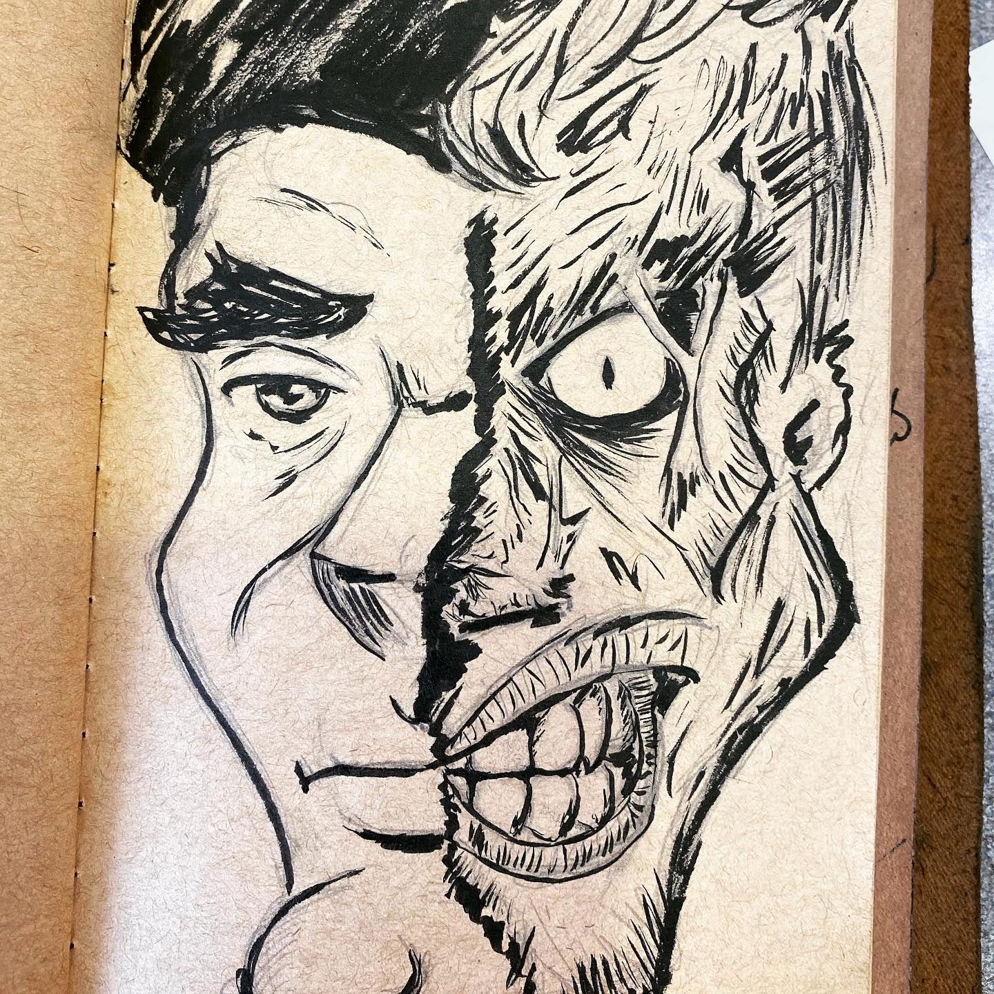 Two Face Pencils and Inks